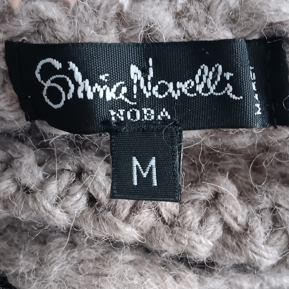 Shima Novelli Alpaca Blend Cardigan Tan Cable Knit Button Front Italy M - Picture 6 of 7